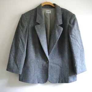 Grey Vintage Plus Size Wool Blazer